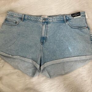 Abercrombie & Fitch Light Blue Rolled-Hem Denim Shorts